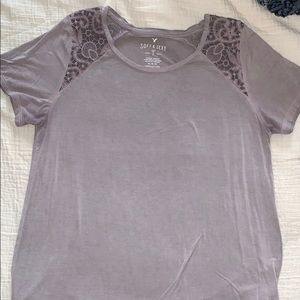 american eagle lace shoulder tshirt